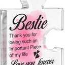 Bestie Gifts for Women Girls, Friendship Gifts for Best Friends Sister BFF, Bestie Acrylic Puzzle Plaque Decorative, 4.6*3.5*0.6 inches