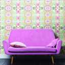 RoomMates RMK10853WP Pink Synchronized Geometric Peel and Stick Wallpaper 20.5" x 16.5 feet, White