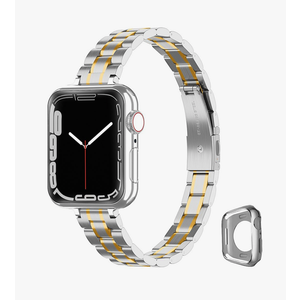 Metal band Compatible with Apple Watch Band 46mm 45mm 44mm 42mm 41mm 40mm 38mm for women, Slim Thin Stainless Steel Wristband for iWatch Series 10/9/8/7/6/5/4/3/2/6/SE