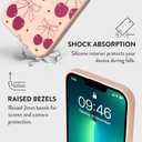 2 x Soft Silicone Case for iPhone 13 Pro Max Case Cute for Women Girls, Girly Aesthetic Cherry Pattern Phone Case, Thin Slim Smooth Silicone Shockproof Protective Cover, Pink