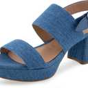 Aerosoles Women's Camera Heeled Sandals (11 Wide, Medium Blue Denim)