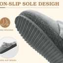 ONCAI Womam Slippers with Cushion Yoga Mat Faux Fur Lining Fuzzy Suede Warm Winter House Slippers Shoes Ladies Indoor and Outdoor Cozy Rubber Sole US Size 5-11 (Gray)