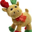 The Dreidel Company Christmas Santa Moose, Plush Belly Buddy, 8" Inch Plush Stuffed, Super Soft and Cuddly Toy, Classroom Decorations, Boys and Girls