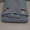 jinchan Linen Textured Room Darkening Curtain 90 Inches Long for Living Room Denim Blue Thermal Insulated Grommet Top Window Drape for Bedroom 1 Panel Denim Blue, 52"W x 90"L