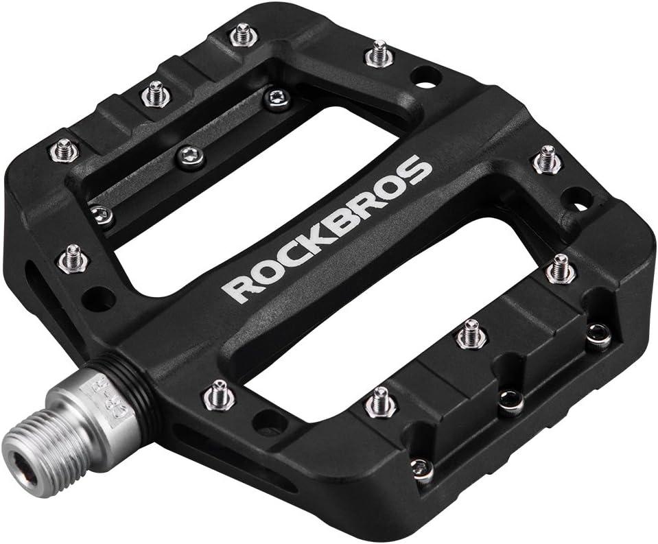 ROCKBROS MTB Pedals Mountain Bike Pedals Lightweight Nylon Fiber Bicycle Platform Pedals for BMX MTB 9/16"