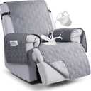 VANSOFY 100% Waterproof Recliner Chair Covers, Recliner Cover Non-Slip Dog Chair Cover Furniture Protector Washable Slipcover with Pocket, Elastic Straps for Pets, Dogs(Light Gray, 23.6")