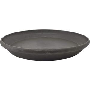 PSW Pot Collection AP30DC 12-inch Plastic/Stone/Wood Composite Plant Saucer Drip Tray No Drainage Hole (Drillable), Indoor/Outer Water Tray, Dark Charcoal