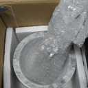 Laevo White Marble Mortar and Pestle Set - Heavy Duty Stone Spice Grinder - 2.1 Cup Capacity, 5.5-Inch Reversible Mortar and Pestle Set for Guacamole, Pesto, Spices - Large