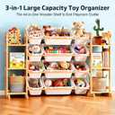 Toy Storage Organizer with 6 Shelves and 12 Bins, Toy Organizers and Storage Shelf with Bookshelf and Bookcase, Toys Box for Kids Room & Playroom & Bedroom & Nursery, 53.9"x31.5"x11"