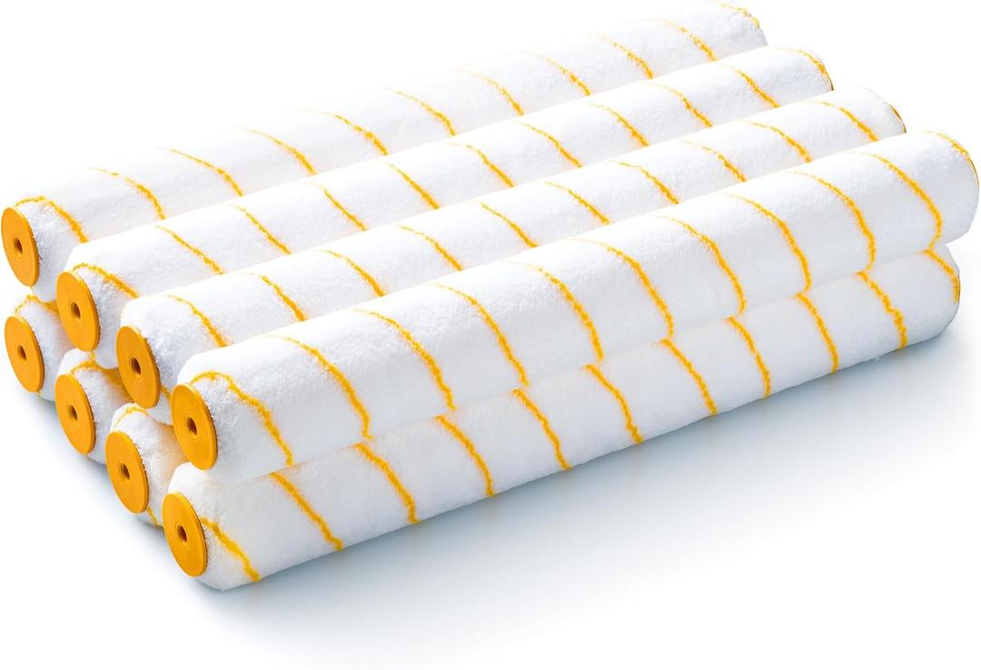 VOOMEY 18" Paint Roller Cover, Microfiber Paint Roller Cover, Quickly Covers Large Surfaces Such as Ceilings, Walls, Etc (Pack of 8,1/2" Nap)
