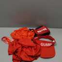 Hiboom 5 Pcs Halloween Guard Costume Set Inflatable Surfboard Guard Hat Red Fanny Pack Uniform Vests Whistles (Medium)