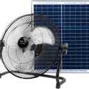 14 Inch Portable Rechargeable Table Fan with Solar Panel Powered and AC Charger Dual Input for Household, Camping, Fishing Outdoors
