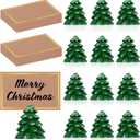 12 Pcs Christmas Tree Place Card Holders with Seating Cards Table Number Holders Place Cards for Christmas Party Wedding Anniversary Birthday Decorations (Green)