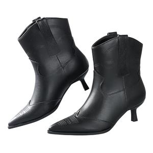 Kitten Heel Ankle Boots for Women Cowgirl Boots Womens Cowboy Booties Pointed Toe Dress Western Short Shoes 7.5