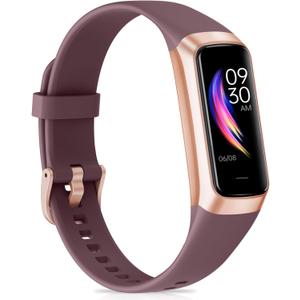 Fitness Tracker with 24/7Heart Rate, Blood Pressure, Sleep Tracking, Calorie, Activity Tracker with 1.1" AMOLED Color Screen, Waterproof Step Tracker for Android iPhones Women Men (Bordeaux)