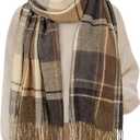 YSense Winter Scarf for Women, Fashion Long Plaid Scarves Warm Big Tartan Blanket Wrap Shawl Ladies Gifts