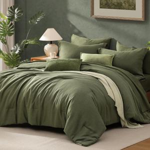 Oversized King Comforter Set - 7 Pieces Green Oversized King Bedding Set