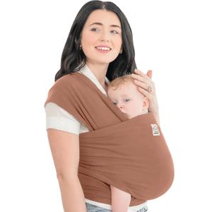 KeaBabies Baby Wrap Carrier - All in 1 Original Baby Carrier Newborn to Toddler Sling, Easy to Wear, Hands Free Bonding, Lightweight, Breathable Infant Wraps (Terracotta) (One Size (Pack of 1))
