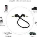 2 x Stereo Audio Cable, 90 Degree Angled 3.5mm 3Pole TRS Male to Male Stereo Audio Extension Cable for Phone Laptops MP3 Table PC and More(2pcs) (3pole M Bend/M Bend)