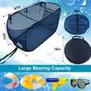 Pop-Up Pool Float Storage Bag,47x23.6x23.6inch Hanging Mesh Organizer Adjustable Pool Toy Storage Foldable Mesh Basket for Fence & Above Ground Poolside Storage Inflatable Floats, Rafts, Pool Toys