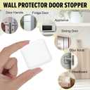 12Pcs Door Stopper Wall Protector Adhesive Door Stopper 1.57Inch Square Clear Doors Bumpers Doors Slamming Silencer for Home, Office, School