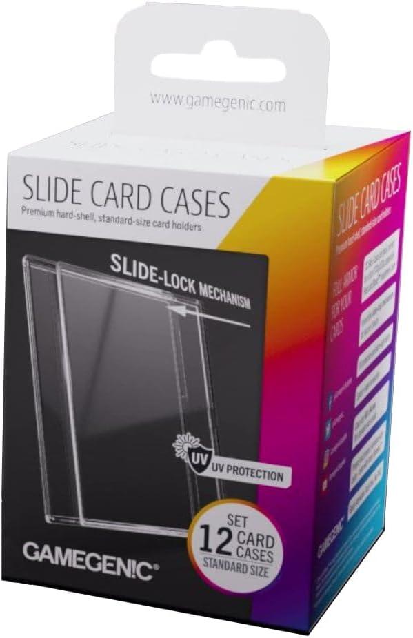 Slide Card Cases - Premium Hard-Shell Card Holders with Innovative Slide-Lock Mechanism (12 Pack), Designed for Standard Sized Trading Cards, Great for LCGs and TCGS, Made by Gamegenic