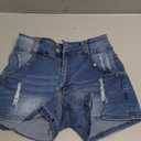 Women's High Waisted Stretchy Denim Shorts Cuffed Jean Shorts Small