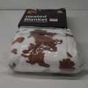 Cow Print Heated Electric Blanket Throw,50X60 Brown Heating Blanket with 10 Heats Levels & 8 Hours Auto Off, Western Highland Cow Decor Stuff Fleece Sherpa Blankets Warmer Gifts for Women Adults