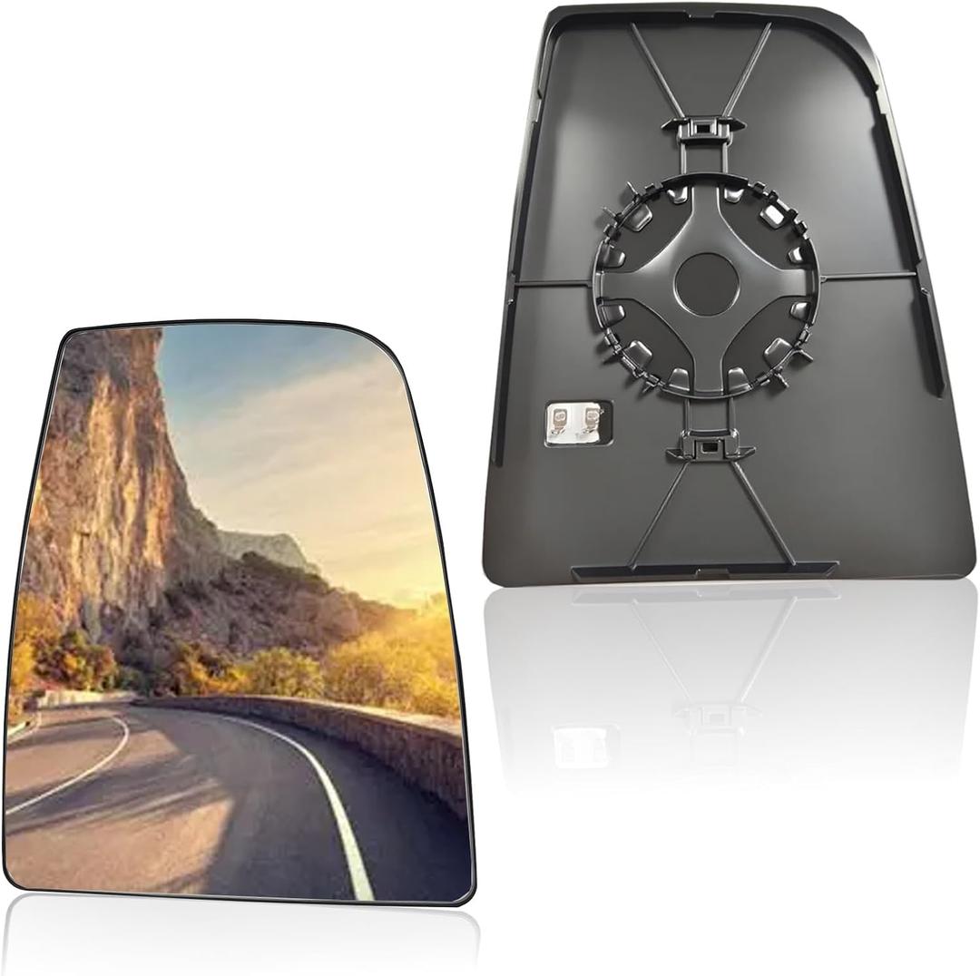 Passenger Right Side Upper Heated Mirror Glass Compatible With for Ford Transit T150 T250 T350 2015-2022 Right Side Upper View Heated Convex Mirror with Rear Holder Replaces CK4Z17K707D