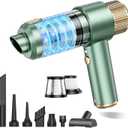 JONYJ Handheld Car Vacuum Cleaner, 16000PA Hand Held Vacuum Portable Cordless, 2 in 1 Air Duster and Vacuum Cleaner with LED Light, Multi-Nozzles, 120W High Power Mini Vacuum for Home, Pet, Office (Green & Gold)