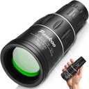 16X52 Monocular Telescope High Powered for Adults, 2023 Power Prism Compact Monoculars for Adults,HD Monocular Scope for Gifts, Outdoor Activity,Bird Watching,Hiking,Concert,Travelling (Black)