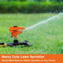 FANHAO Heavy Duty Pulsating Impact Sprinkler for Yard, 360 Degree Rotating Lawn Sprinklers with All Metal Base, Adjustable Large Area Irrigation Sprinkle for Garden, Covers Up to 5,800 Sq. Ft