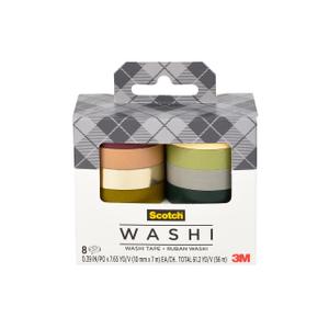 Scotch Washi Tape, Solid Earth Design, 8 Rolls, Great for Bullet Journaling, Scrapbooking and DIY Dcor (C1017-8-SOL3)