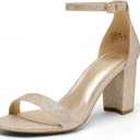 DREAM PAIRS Women's Chunk Low Heel Pump Sandals, 7,5