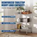 Stainless Steel Work Table 24 x 30 Inch with 2 Adjustable Undershelves, Heavy-Duty Metal Prep Table for Commercial Kitchen & Restaurant, Garage, Outdoor