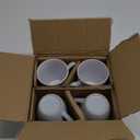 Elanze Designs Solid Color Pale Blue White Interior 16 ounce Matte Ceramic Mugs Matching Set of 4 (Pack of 4, Pale Blue)