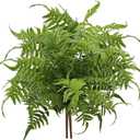 19" Artificial Boston Fern Plants Large Fake Greenery Shrubs 2 Pcs UV Resistant Faux Plant Bushes for Home Garden Office Farmhouse Indoor Outdoor Decor, Green