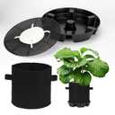 4Pack Self-Watering Pots Elevated Plant Saucers, Auto Plant Irrigation System Watering Devices with 5 Gallons Fabric Pot Base Grow Bags, Water Catcher Tray Accessories for Greenhouse GrowTent