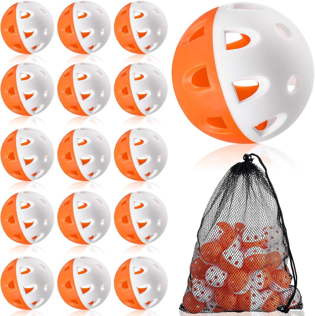 VioraWhite Mini Practice Baseballs 1. 65 Inch Small Baseball Training Lightweight Hollow with a Drawstring Bag for Hitting, Batting Training Use