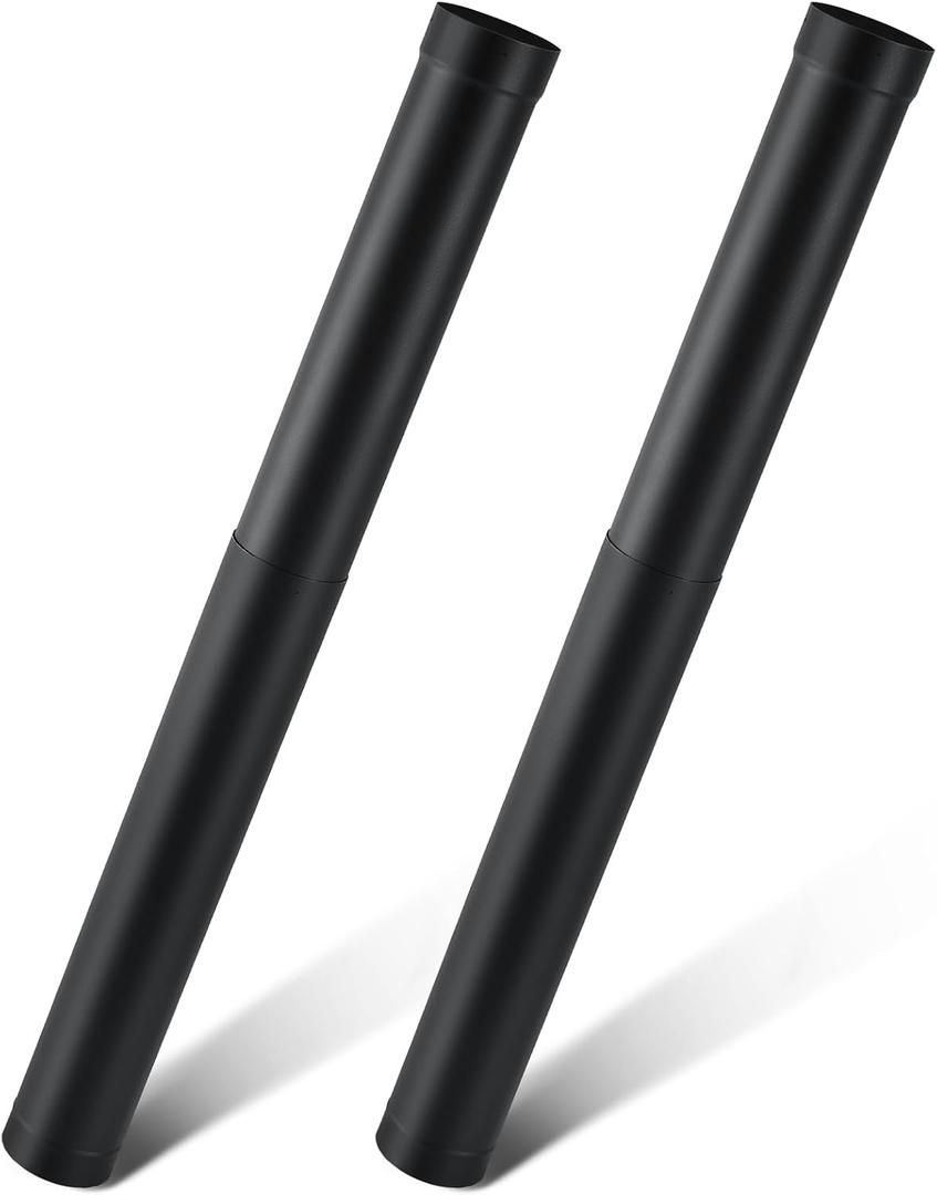 Yaocom 2 Pcs 6" Single Wall Stove Pipe 38" to 70" Telescoping Pipe