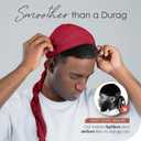 Silk Satin Lined Halo Turban Head Wrap Pre-Tied Skull Cap for Men and Women Sleeping Bonnet Hair Cover Chemo Hair Loss Hat (Red, XL)