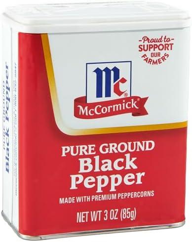McCormick Pure Ground Black Pepper, 3 oz (Pack of 12) Best By 05/14/29