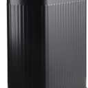 SYNCVIBE Slim Bathroom Trash Can with Lid Stainless Steel Garbage Can Soft Close Step Trash Bin with Removable Inner Bucket for Bedroom, Office, Kitchen (Matt Black, 3.5 Gallons)