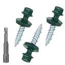 Metal Roofing Screws 10 x 1 inch, Green Hex Head Sheet Metal Roof Screw with EPDM Washer for Corrugated Roofing (250Pcs)