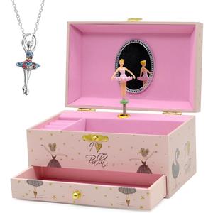 Musical Jewelry Box for Girls, Small Musical Ballerina Jewelry Box Swan Lake, Bedroom Decor Music Box for Girls, Christmas/Birthday Gifts (7 inches)