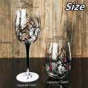 LYFJMUS Pack of 4 Four Seasons Tree Wine Glasses Hand Painted Wine Glass with Stemmed Fall Leaves Flower Seasons Colored Wine Glasses for Home Office Decor Ornament Gifts