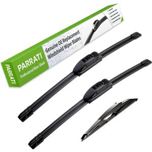 PARRATI All-Season Windshield Wipers Front with Rear Wiper Blades Replacement for 2018-2023 Hyundai Kona/2012-2019 Kia Rio, Easy to Install 26"+16"+11''(Set of 3)