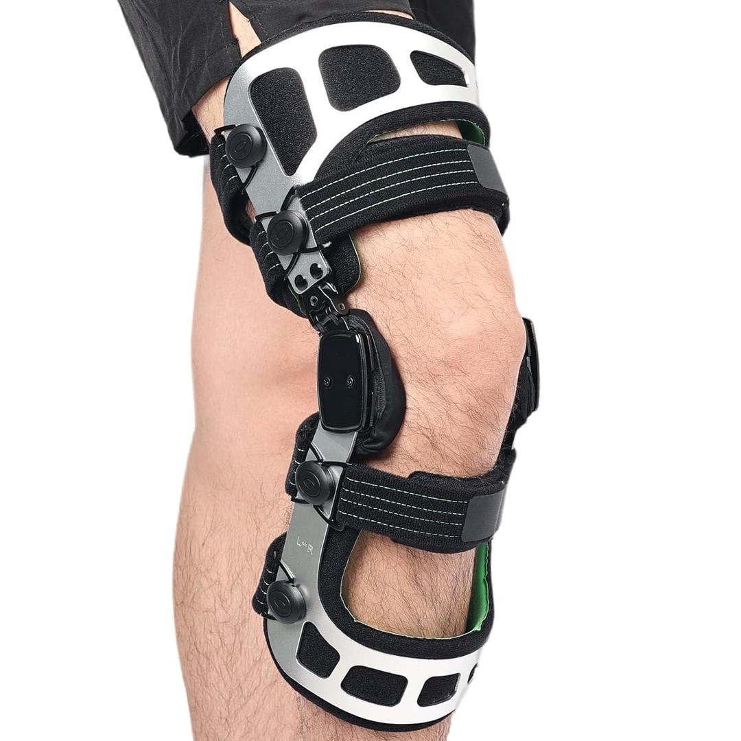 Orthomen OA Unloader Knee Brace for mild to Moderate Knee osteoarthritis Men & Women Orthopedic Solution for Knee Stability, Pain Relief, and Injury Recovery (XL/Right) (Silver)