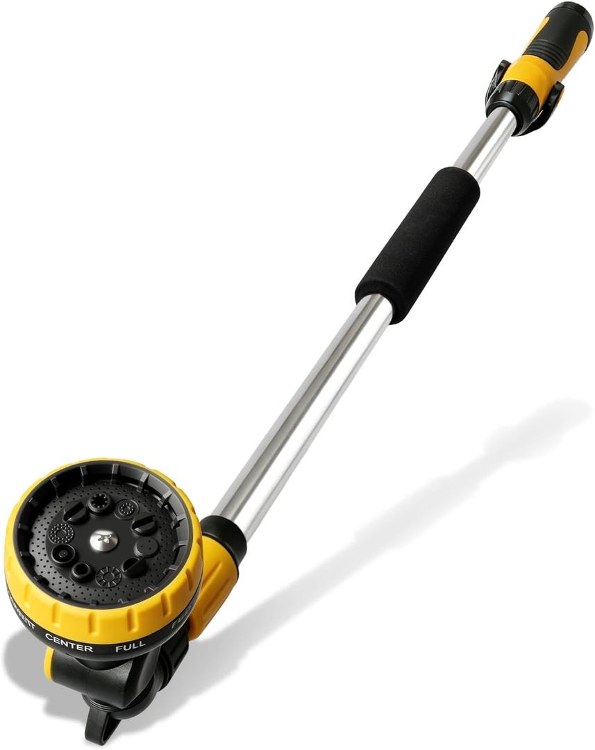 Flower Watering Wand,Garden Watering Wand for Hose 35-53 Inch Long Reach Sprayer Wand Built-in Check Valve Adjustable Water Flow No Leak Design Ideal for Hanging Baskets Plants Lawn and Outdoor Use, 35-54 inch
