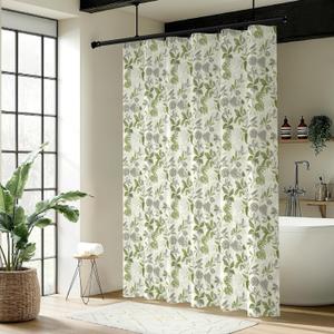 jinchan Vintage Green Shower Curtain Tropical Green Leaves Summer Shower Curtain Set for Bathroom Waterproof Fabric Sage Green Botanical Decor with 12 Hooks 70x72 Inches